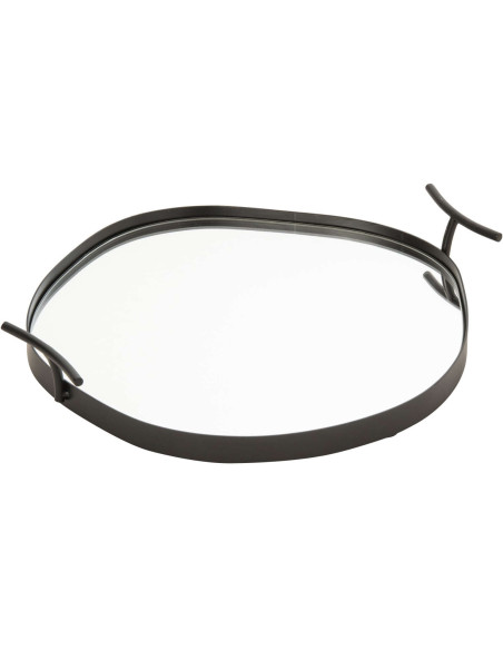 Plateau miroir rond noir en métal 42 cm Sarnico