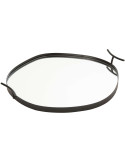 Grand plateau miroir rond noir en métal 54 cm Sarnico