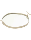 Plateau miroir rond blanc en métal 42 cm Sarnico