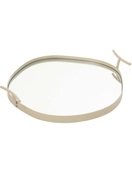 Plateau miroir rond blanc en métal 42 cm Sarnico