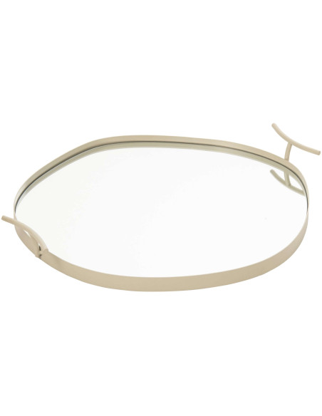 Grand plateau miroir rond blanc en métal 54 cm Sarnico J-Line - 1