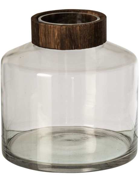 Vase en verre et chêne marron 20 cm Kinsale