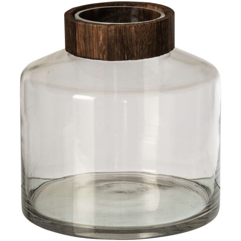Vase en verre et chêne marron 20 cm...