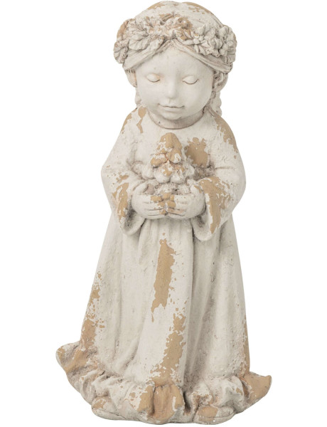 Statue ange aux fleurs de jardin en magnésium 61 cm Mikra