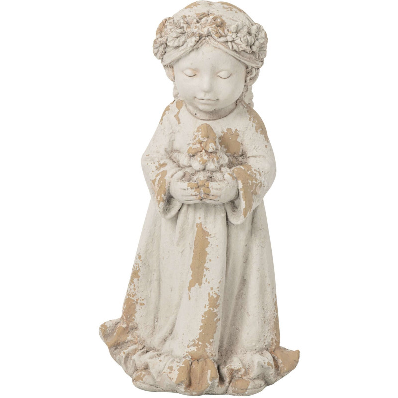 Statue ange aux fleurs de jardin en...