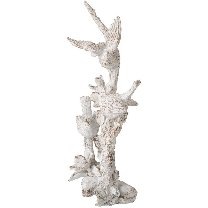 Statue oiseaux sur branche fleurie en...
