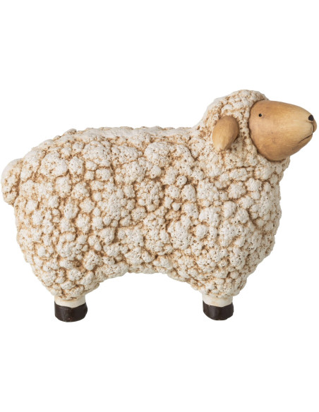 Statue mouton de jardin en magnésium beige 35,5 cm Oloron