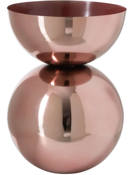 Grand vase boule en métal cuivre brillant 43 cm Dinant