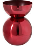 Vase boule rouge brillant en métal 29,5 cm Dinant