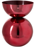 Grand vase boule rouge brillant en métal 43 cm Dinant