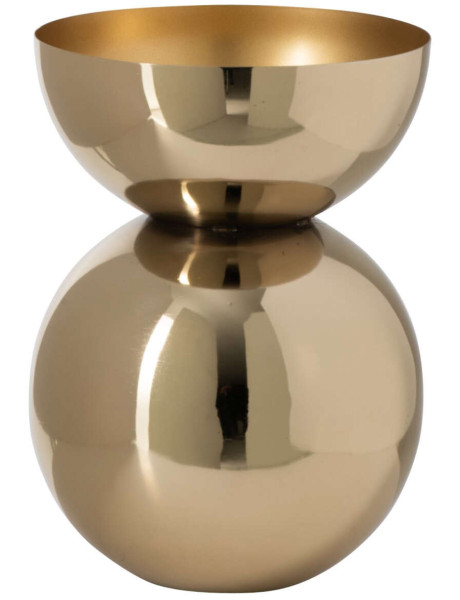 Vase boule doré brillant en métal 29,5 cm Dinant
