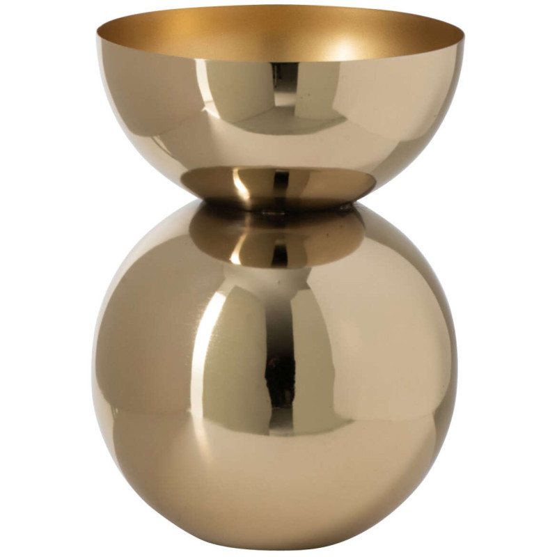 Vase boule doré brillant en métal...