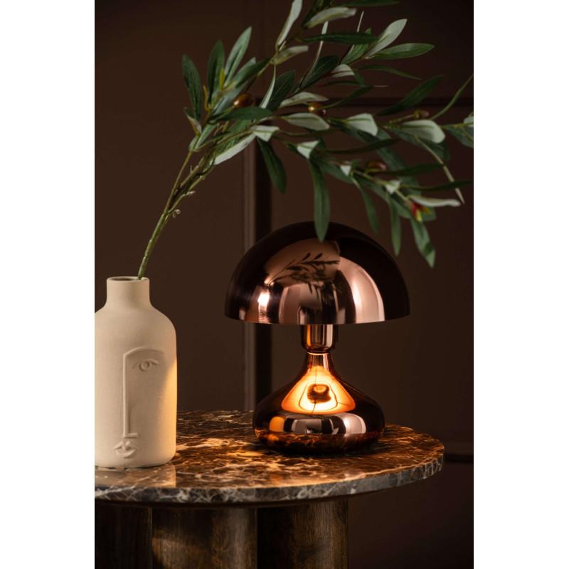 Lampe champignon cuivrée en métal 26...