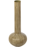 Grand vase vert olive en métal cannelé 61 cm Cividale
