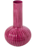 Vase fuchsia en métal cannelé 41 cm Cividale