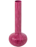 Grand vase fuchsia en métal cannelé 61 cm Cividale