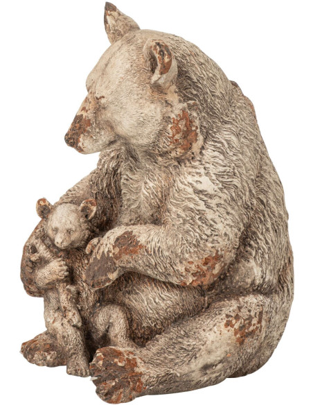 Statue ours et ourson de jardin en magnésium 37,5 cm Kuhmo