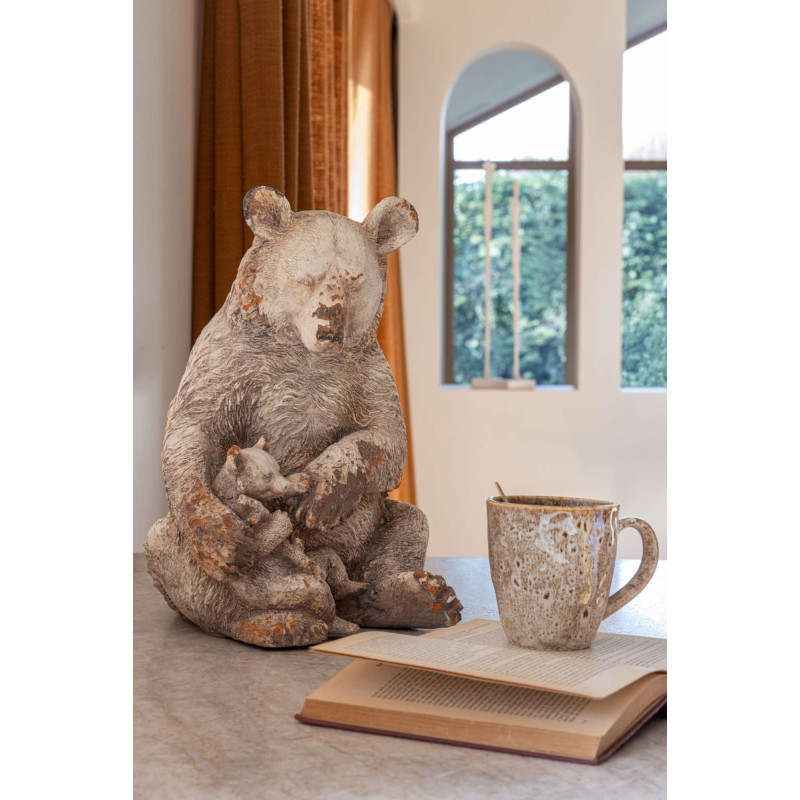 Statue ours et ourson de jardin en...
