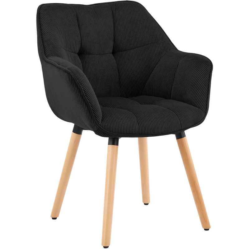 Chaise de salle à manger noire en...
