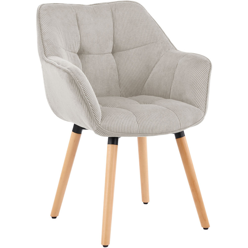 Chaise de salle à manger crème en...