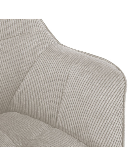 Chaise de salle à manger crème en velours côtelé Sopron