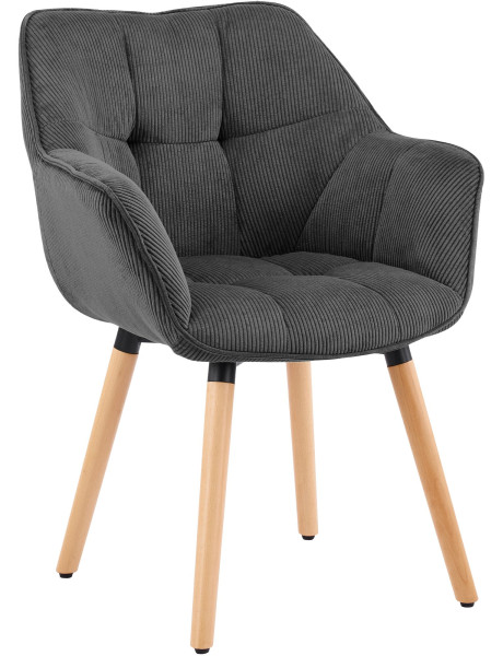 Chaise de salle à manger gris anthracite en velours...