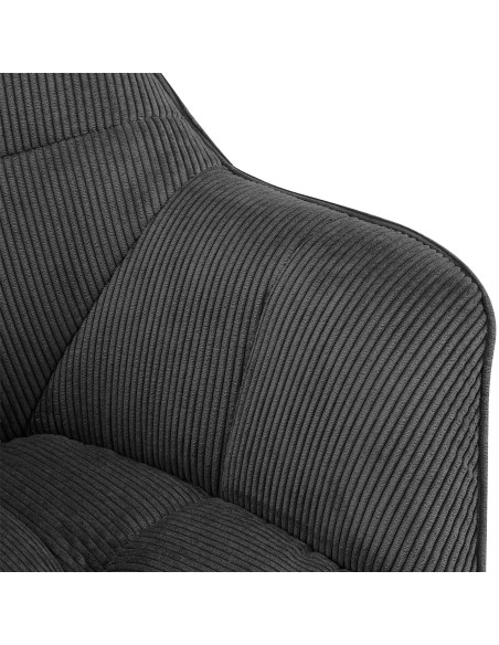Chaise de salle à manger gris anthracite en velours côtelé Sopron