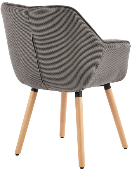 Chaise de salle à manger taupe en velours côtelé Sopron