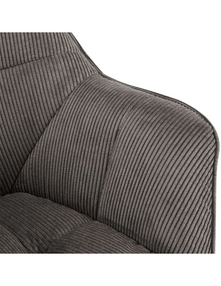 Chaise de salle à manger taupe en velours côtelé Sopron