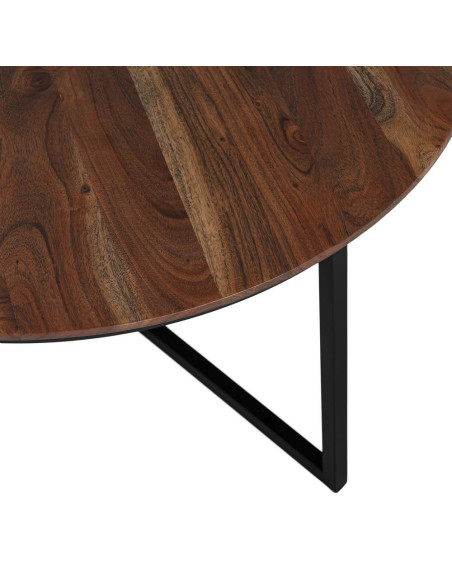 Lot de 2 tables basses gigognes rondes en acacia Todi