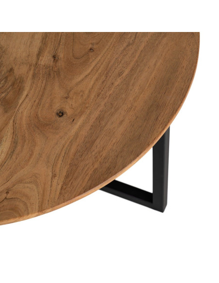 Lot de 2 tables basses gigognes rondes en acacia Todi