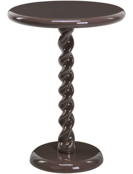 Table d’appoint ronde marron brillant 40 cm Caspian
