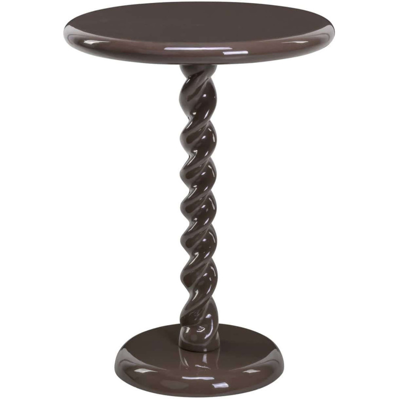Table d’appoint ronde marron brillant...