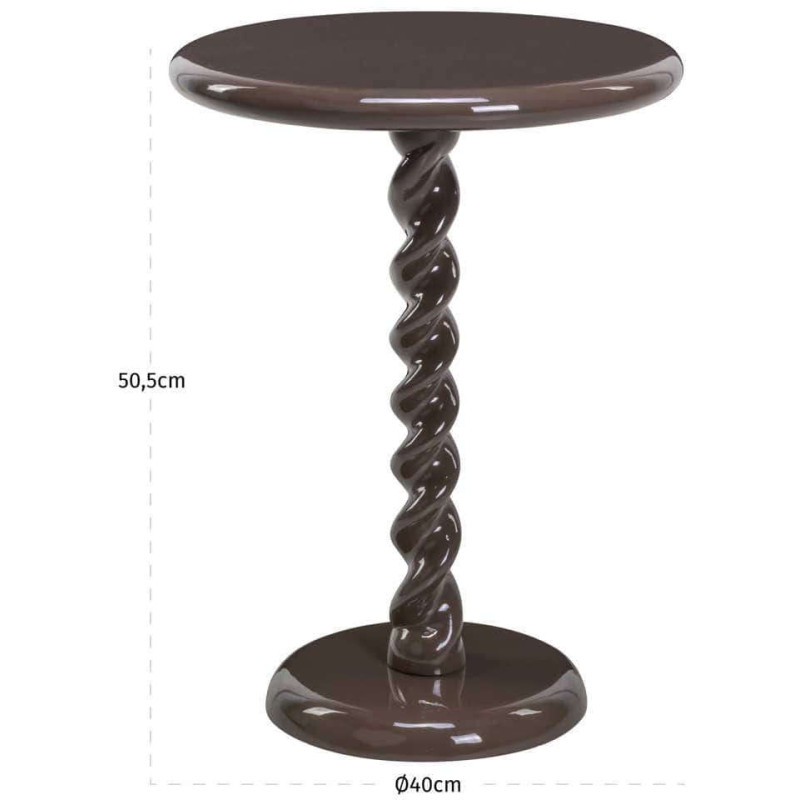 Table d’appoint ronde marron brillant...