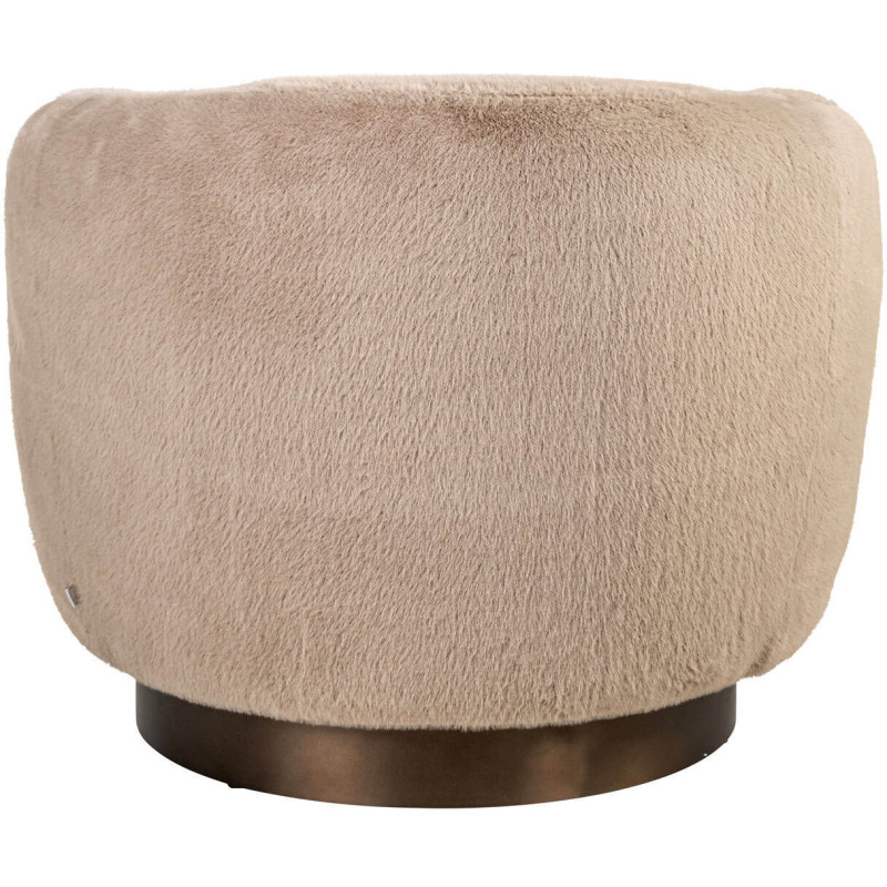 Fauteuil lounge pivotant beige en...
