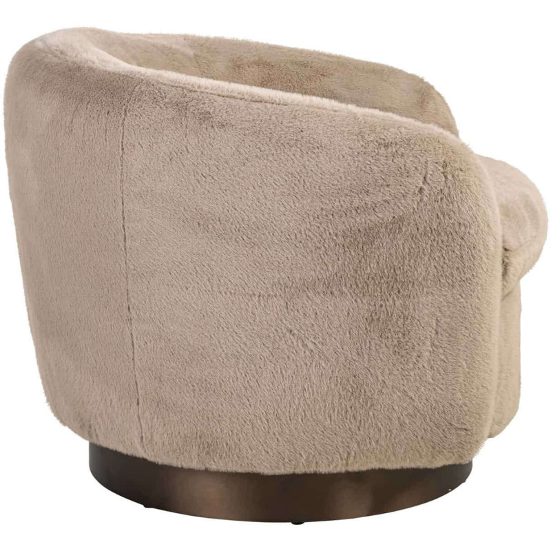 Fauteuil lounge pivotant beige en...