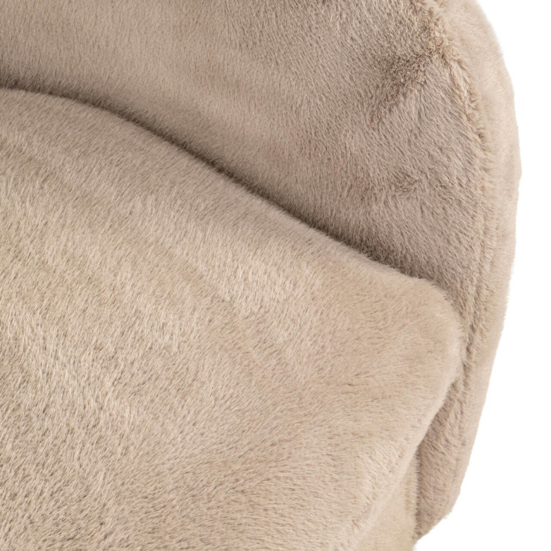 Fauteuil lounge pivotant beige en...