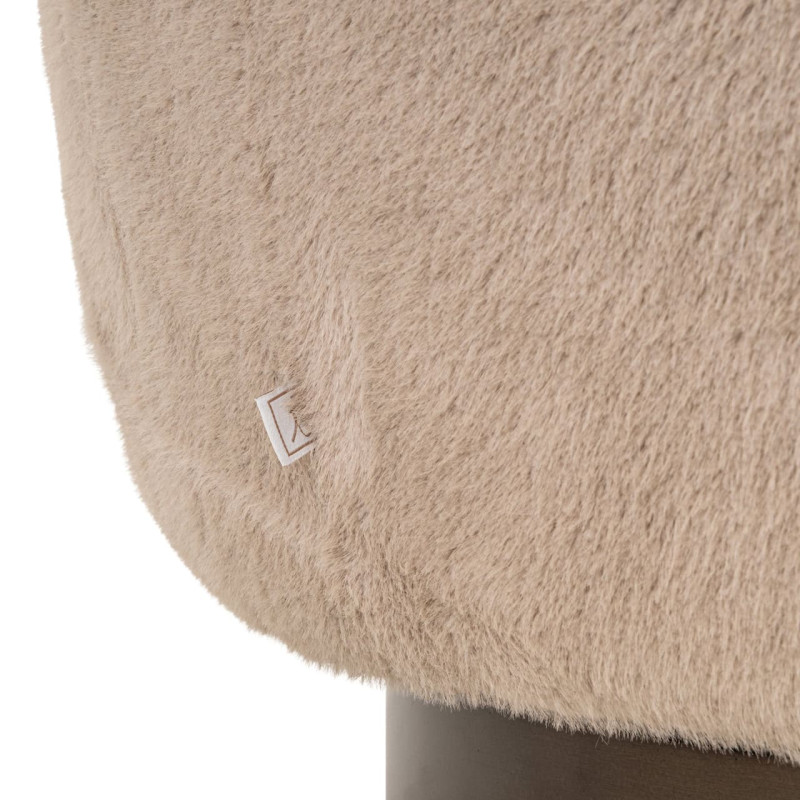 Fauteuil lounge pivotant beige en...