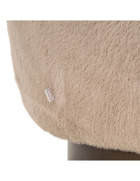 Fauteuil lounge pivotant beige en tissu duveteux Colmar