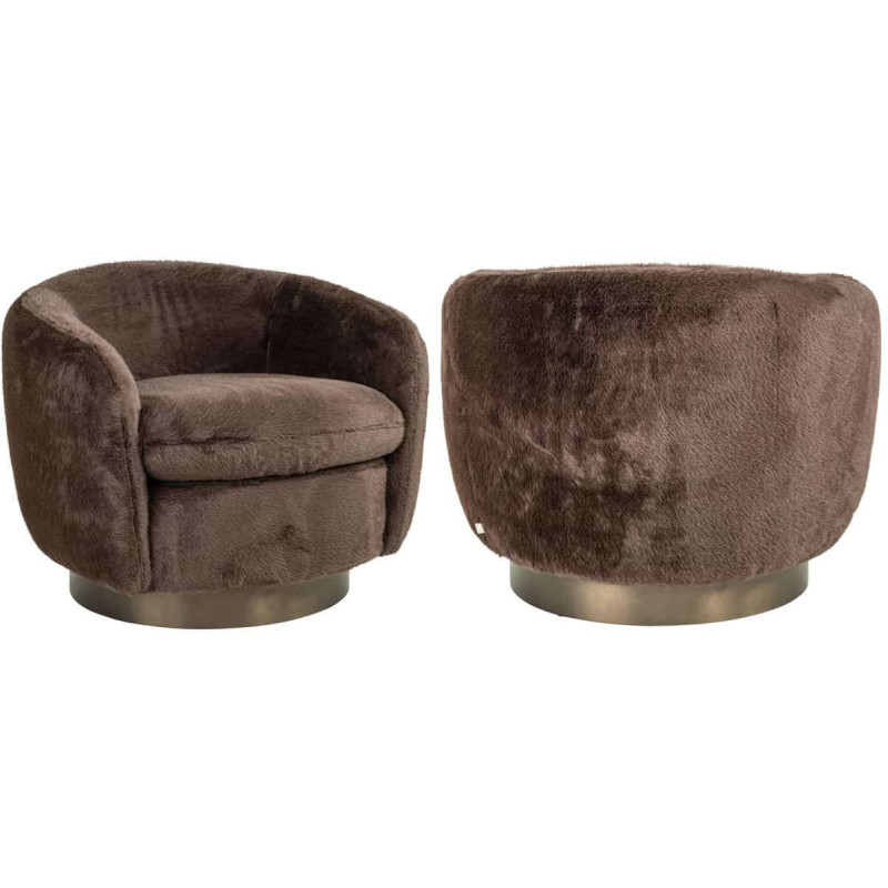 Fauteuil lounge pivotant marron...