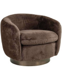 Fauteuil lounge pivotant marron chocolat Colmar