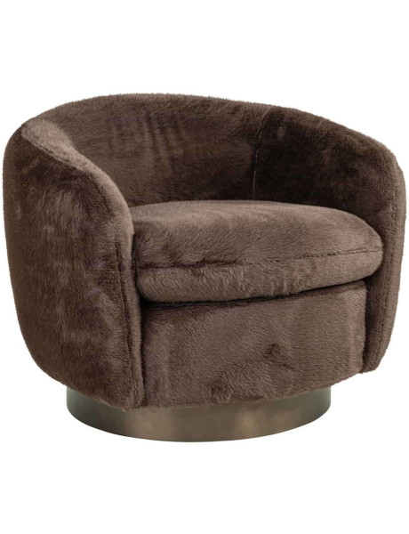 Fauteuil lounge pivotant marron chocolat Colmar