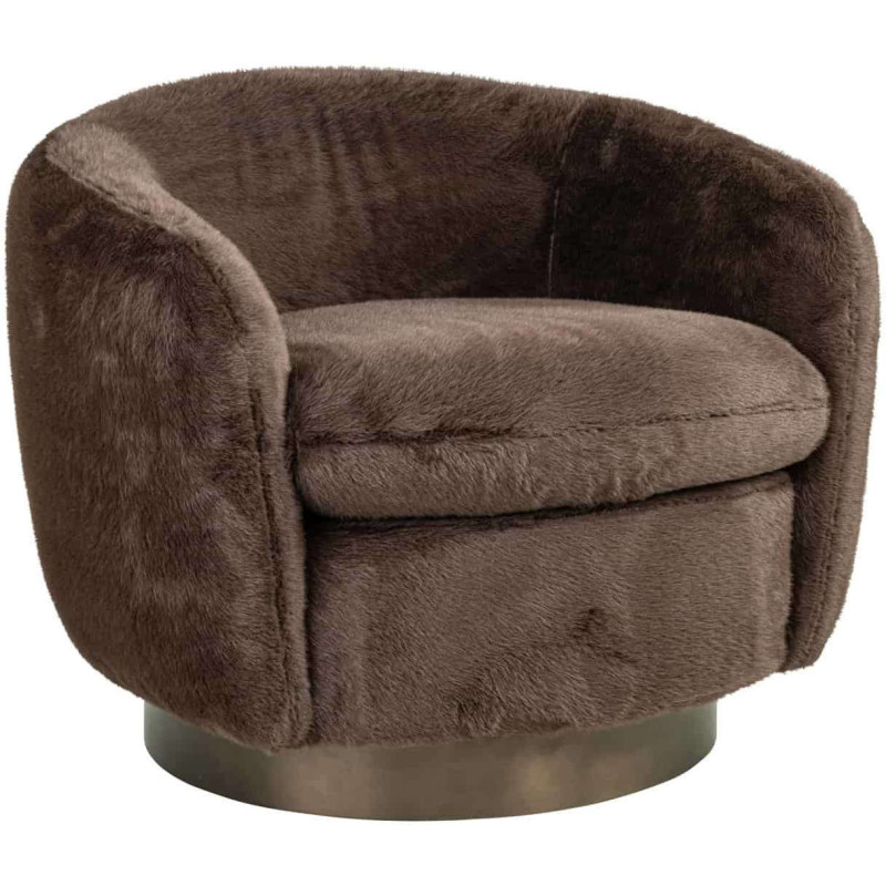 Fauteuil lounge pivotant marron...