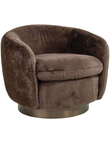 Fauteuil lounge pivotant marron chocolat Colmar