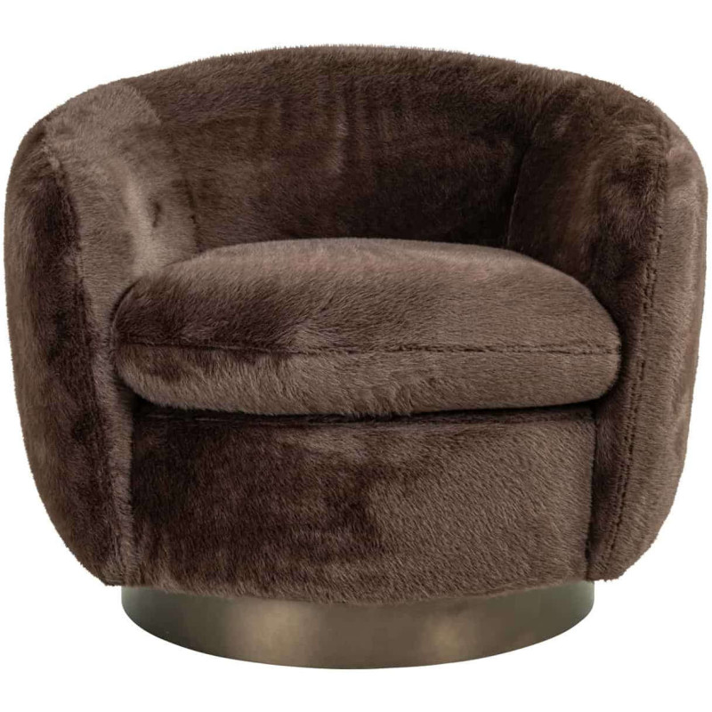 Fauteuil lounge pivotant marron...