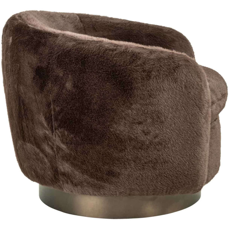 Fauteuil lounge pivotant marron...