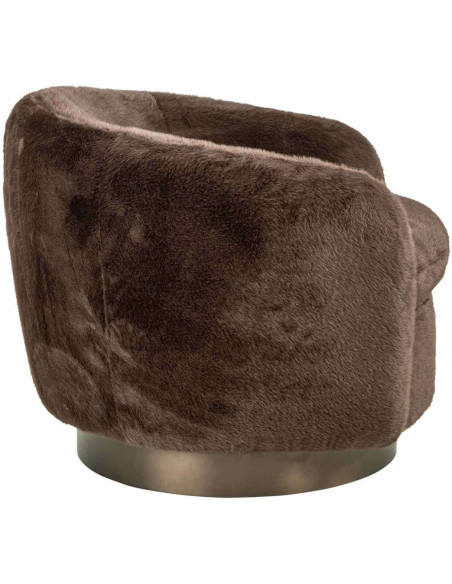 Fauteuil lounge pivotant marron chocolat Colmar