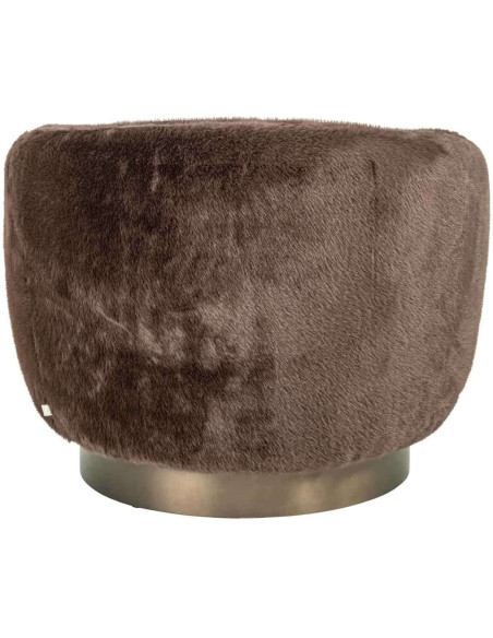 Fauteuil lounge pivotant marron chocolat Colmar
