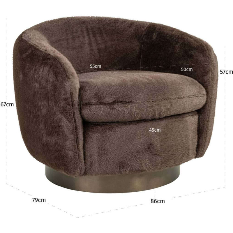 Fauteuil lounge pivotant marron...