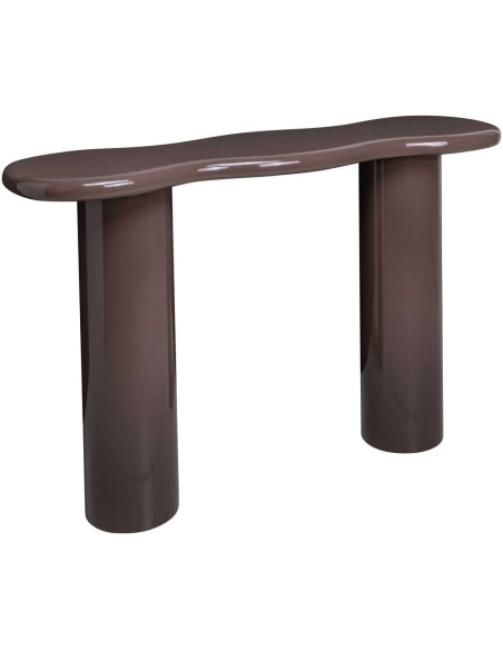 Console d’entrée marron brillante 120 cm Cordelia